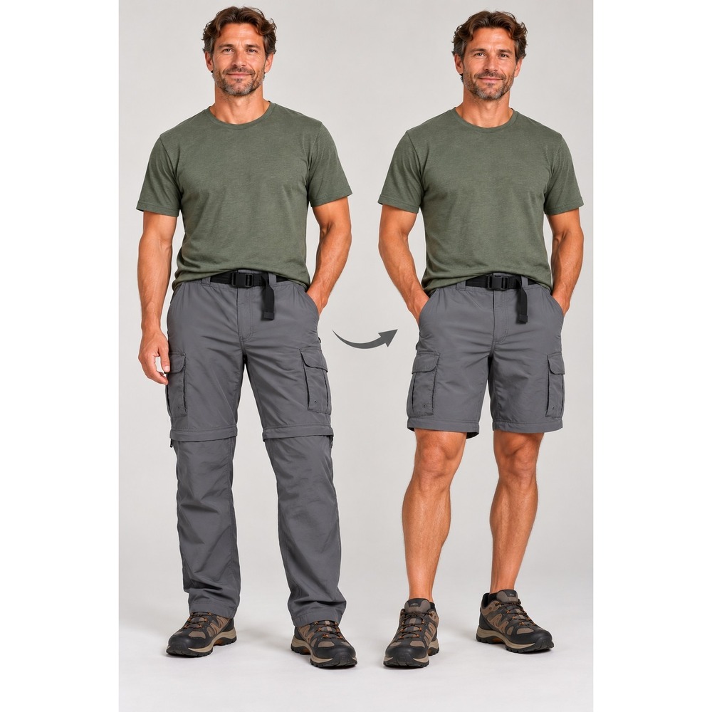 Magellan Outdoors Fish Gear MagRepel Men's L Gray Convertible Cargo Pants
